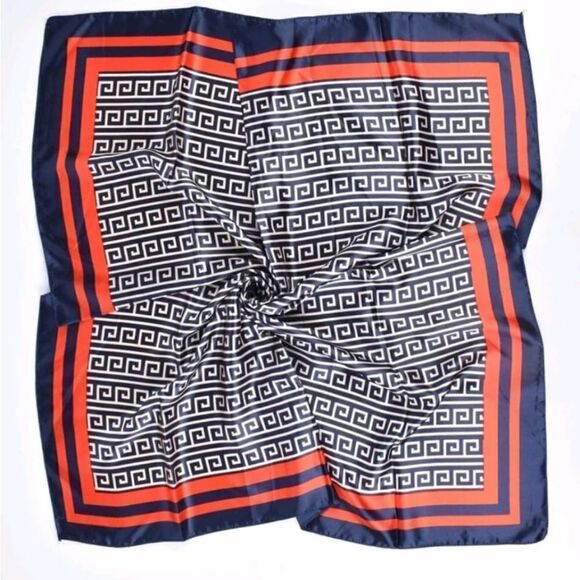 Geometric Patterned Silk  Feel Scarf - Picture 2 of 7